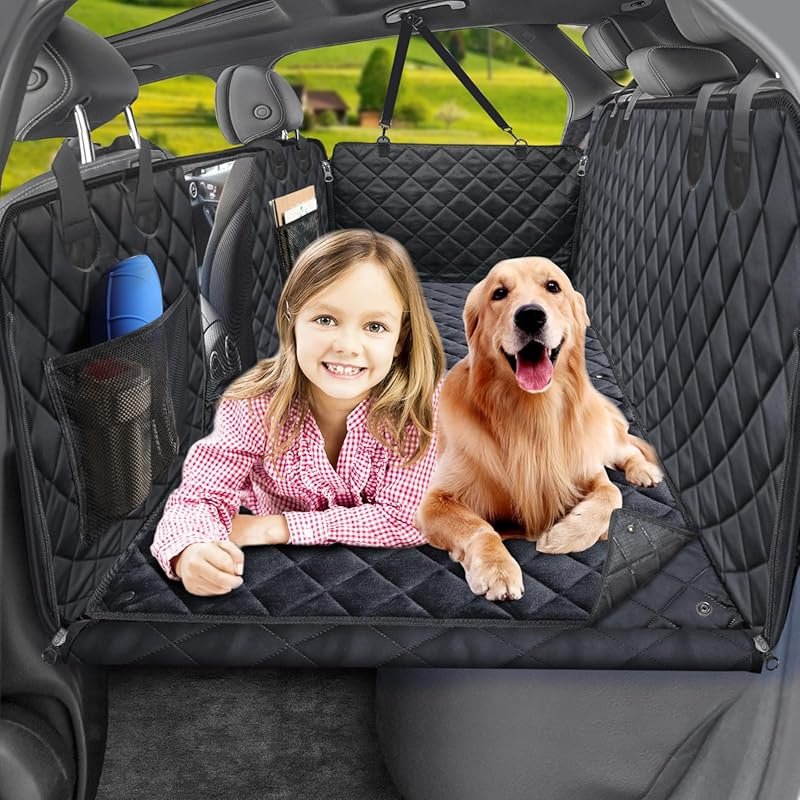 URPOWER Dogs Back Seat Extender with Non-Slip Blanket - Hard Bottom Do
