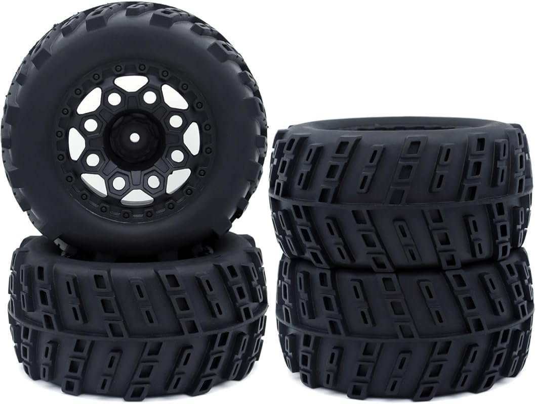Surpass Hobby 12mm Hex Tires and Wheel Rims Set for 1/10 Scale Monster