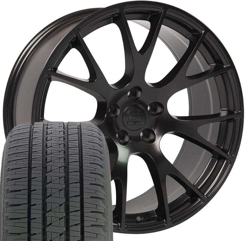 OE Wheels DG69 22 Inch Rims and Tires Fit Ram Hellcat Style 5x139.7 22