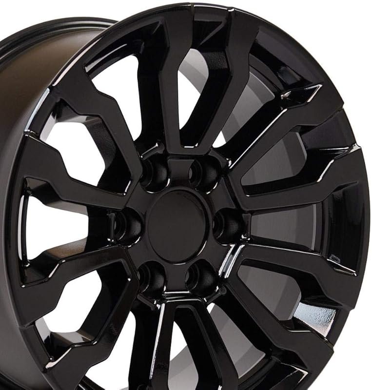 OE Wheels CV35 18-Inch Gloss Black Rims Set for GMC Sierra 1500 AT4 wi