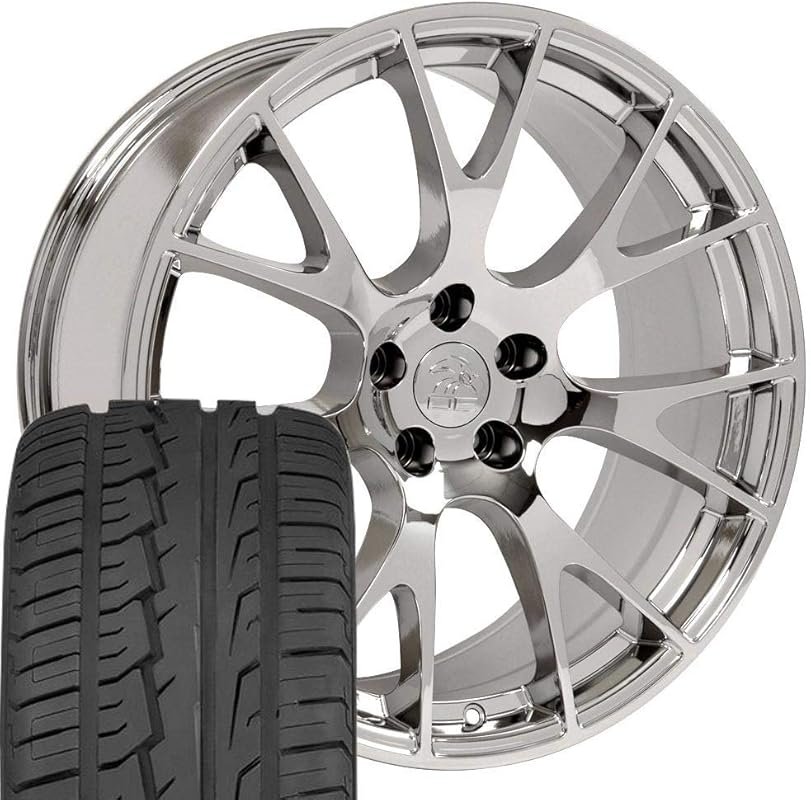 OE Wheels DG69 22-Inch Chrome Rims and Tires for Ram Hellcat Style, 5x