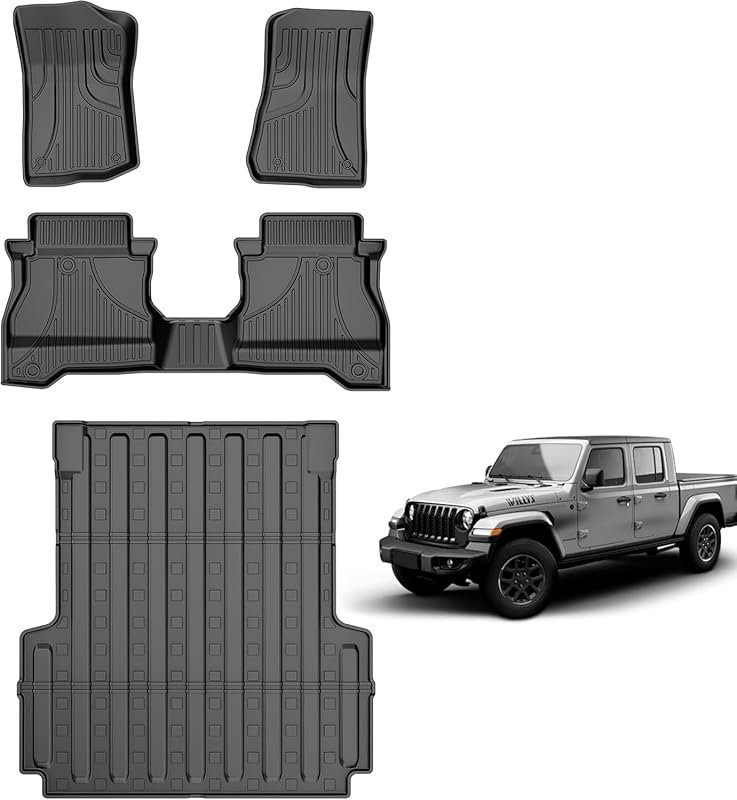 Best Bed Liner for Jeep Gladiator JT: TPE Floor Mat and Bed Liner for