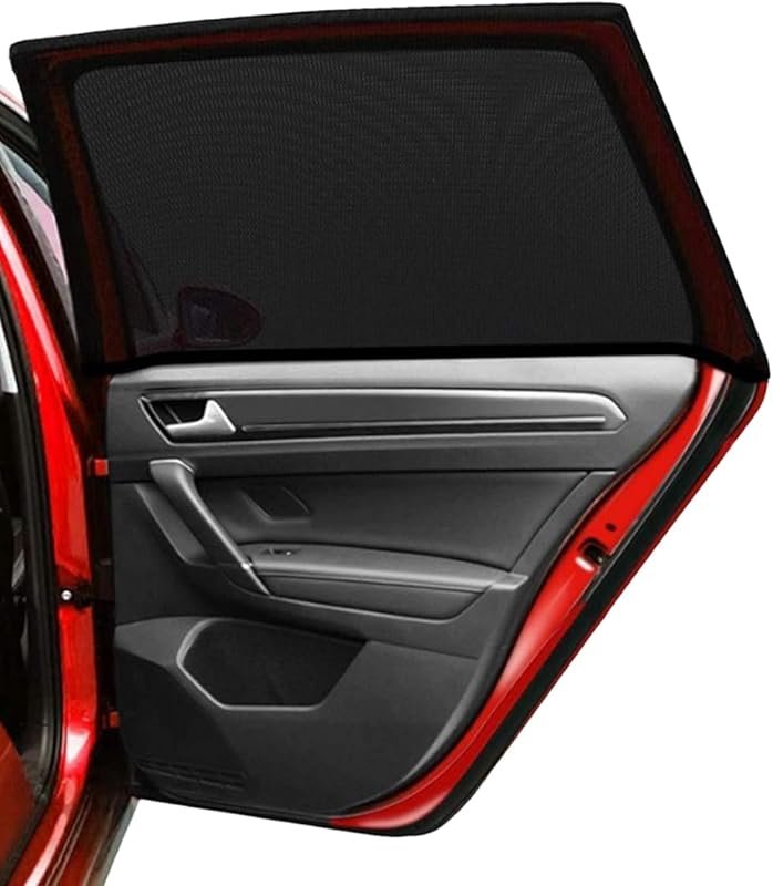 Stretchy Mesh Car Window Shade for Privacy, UV & Heat Protection, Fits