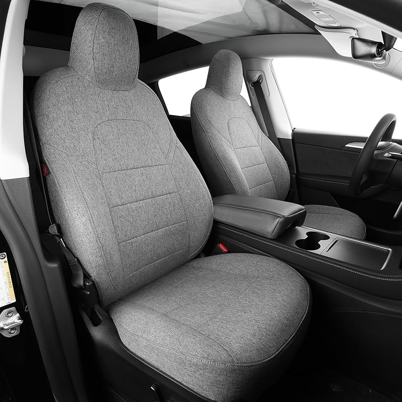 Tesla Model Y Seat Covers Full Set, UV Resistant Polyester, Gray, 2019