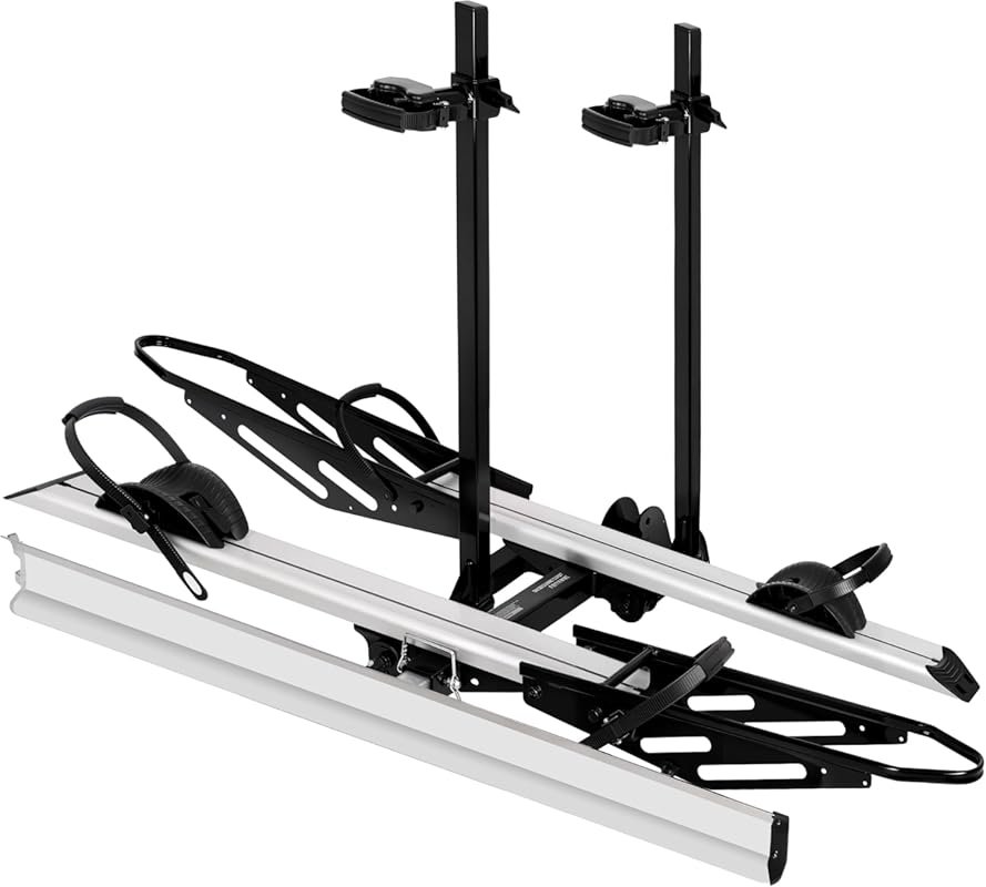Young Hitch Mount Bike Rack with Ramp for Two E-Bikes and 200 lbs Capa