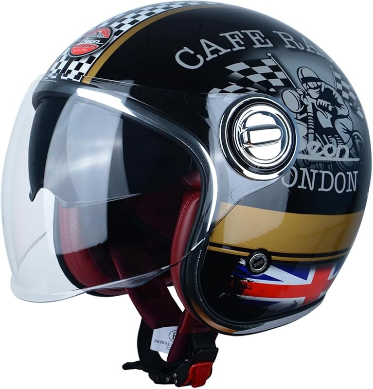Open Face Motorcycle Helmet for Adults, DOT Approved with Dual Visors 