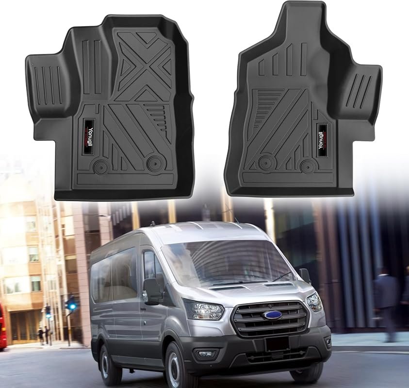 TPE All-Weather Floor Mats for 2020-2026 Ford Transit 150/250/350, 2-P