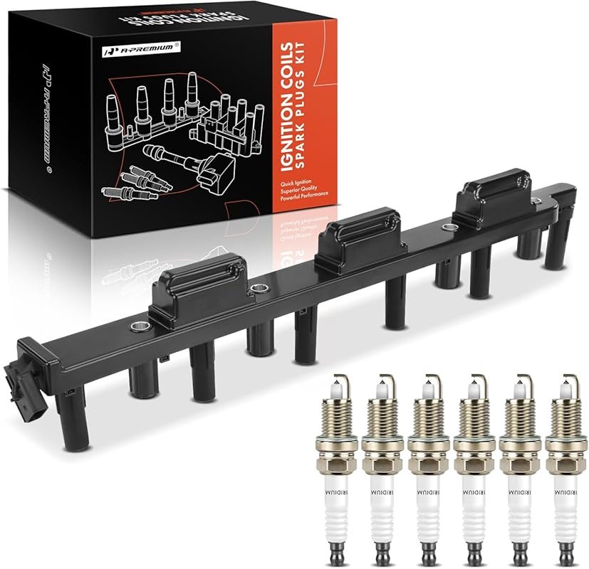 A-Premium Ignition Coil Pack and Iridium Spark Plugs for Jeep Grand Ch