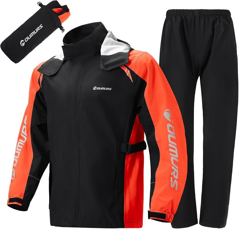 Motorcycle Rain Suit - Waterproof Jacket & Pants for Men & Women, Ligh