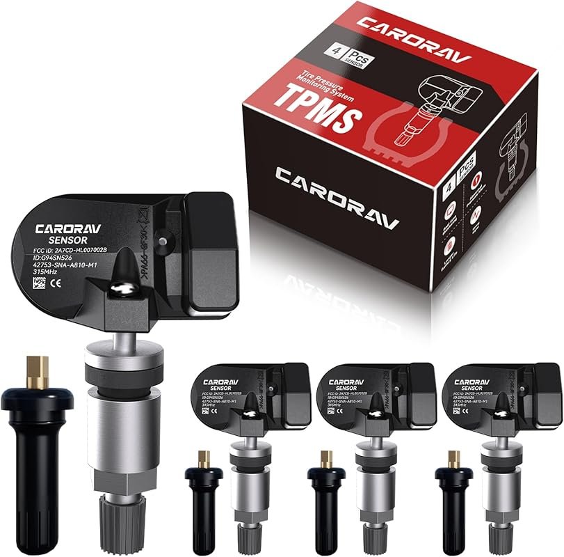 4PCS TPMS Sensors for Honda and Acura - 315MHz with Replaceable Valve 