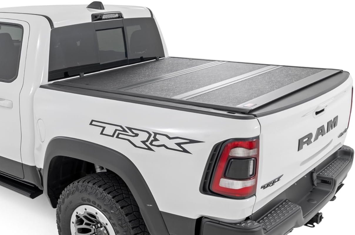 Rough Country Hard Tri-Fold Tonneau Cover for Ram 1500  & 1500 TRX  - 