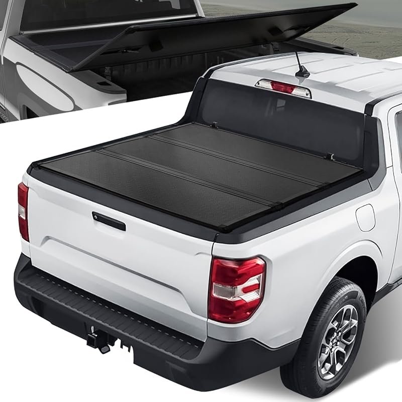 Pickup Truck Tri-Fold Hard Folding Tonneau Cover Compatible with 2022