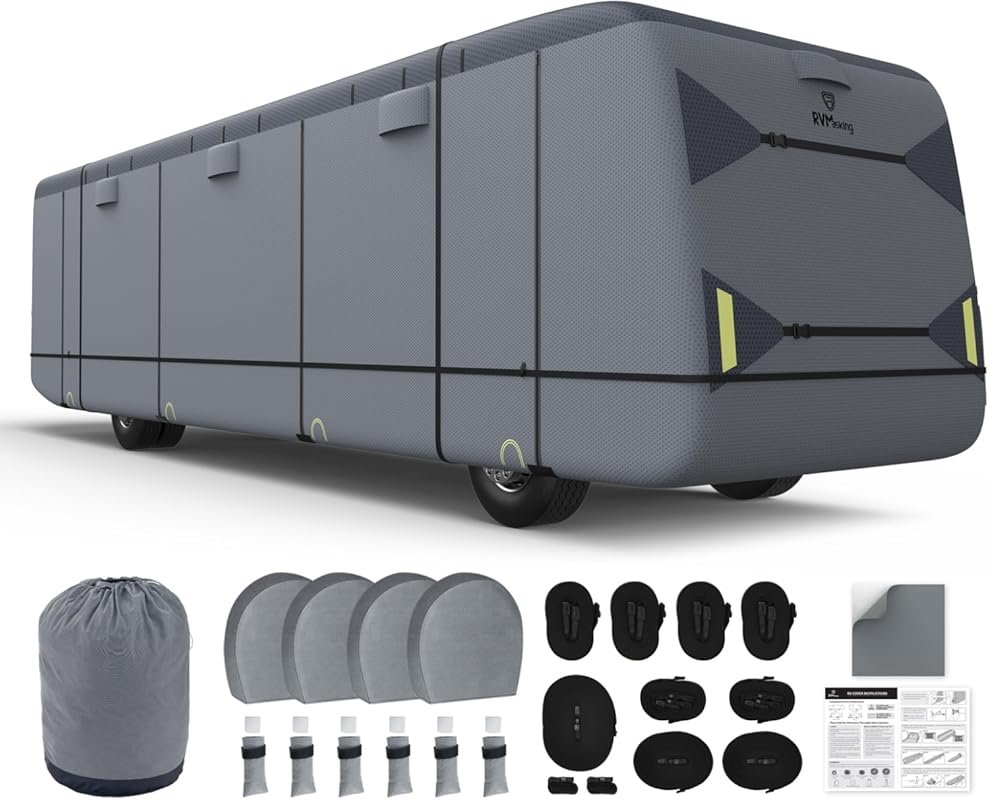 RVMasking 34-38 Foot Class A RV Cover with 7 Layers and Heavy Duty Wea