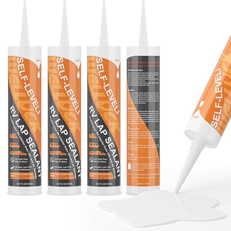 WELLUCK Self-Leveling RV Roof Sealant for EPDM Rubber Roofs, White Wat