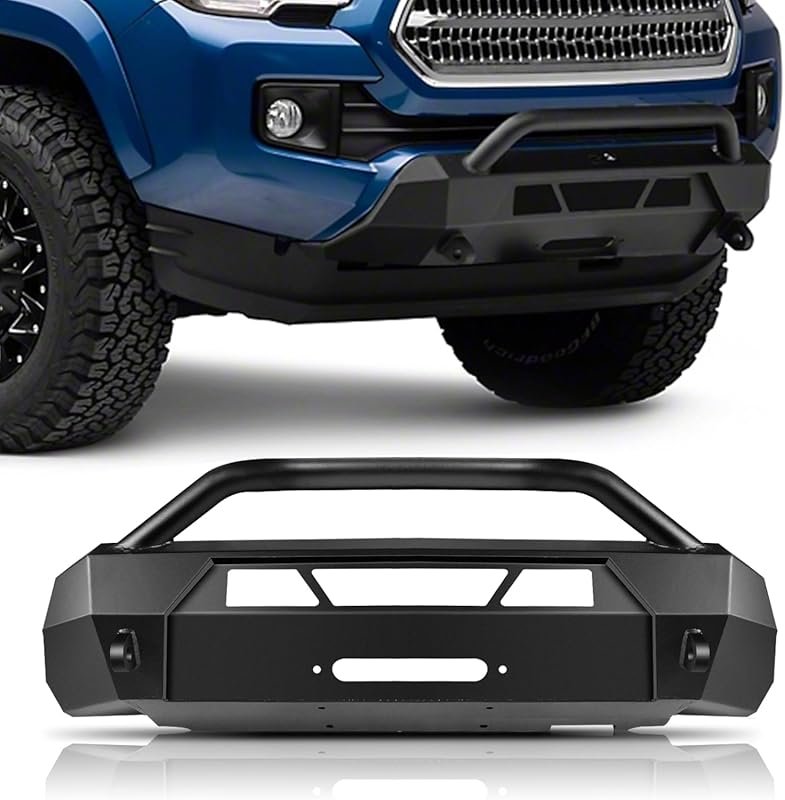 Off-Road Front Bumper for 2016-2023 Toyota Tacoma with D-Rings, Black 