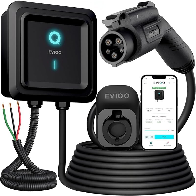 EVIQO 48 Amp Level 2 EV Charger with 25ft Cable for Electric Cars