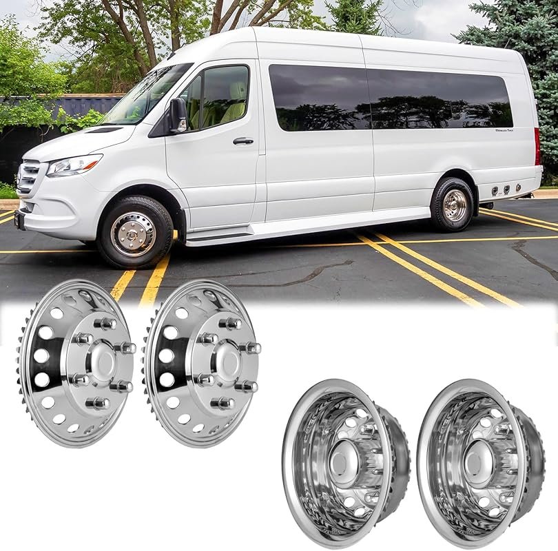 16-Inch Polished Stainless Steel Dually Wheel Simulators for Mercedes 