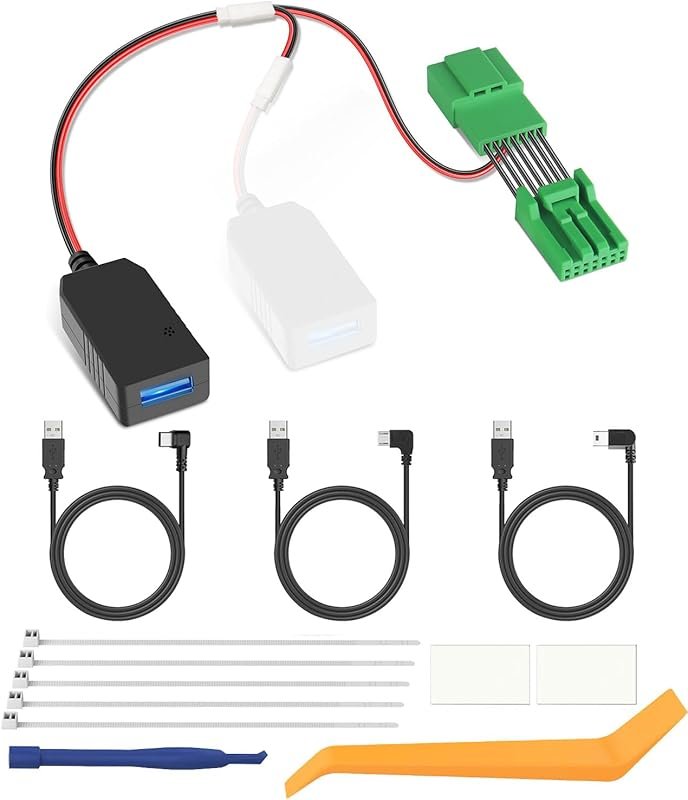 Honda Accord dash cam power adapter with 7-pin connector, hidden USB f
