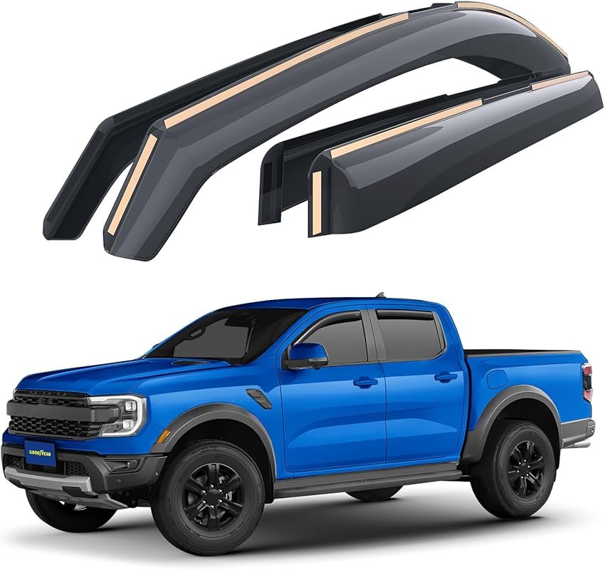 Goodyear In-Channel Window Deflectors for Ford Ranger 2024-2026 SuperC