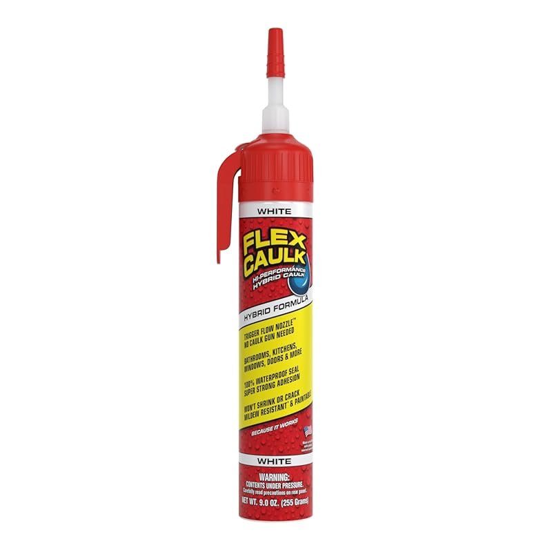 Flex Hybrid Polymer Waterproof Sealant, 9-Ounce White Paintable Tube f