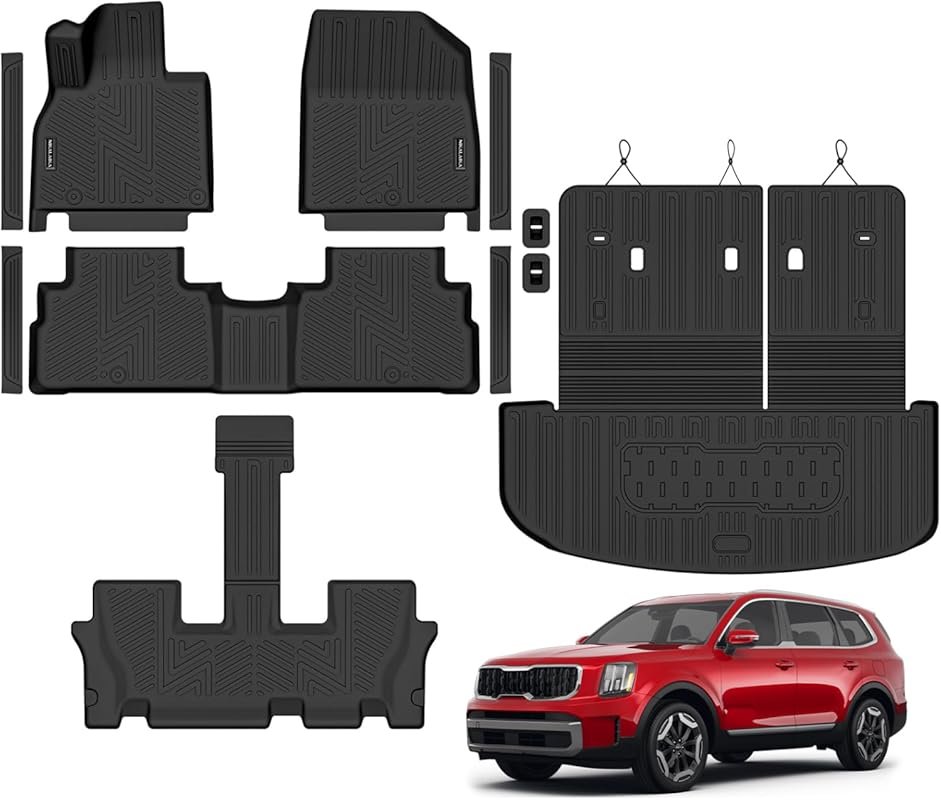 Complete TPE Floor and Trunk Liner Set for 2020-2025 Kia Telluride 7 &