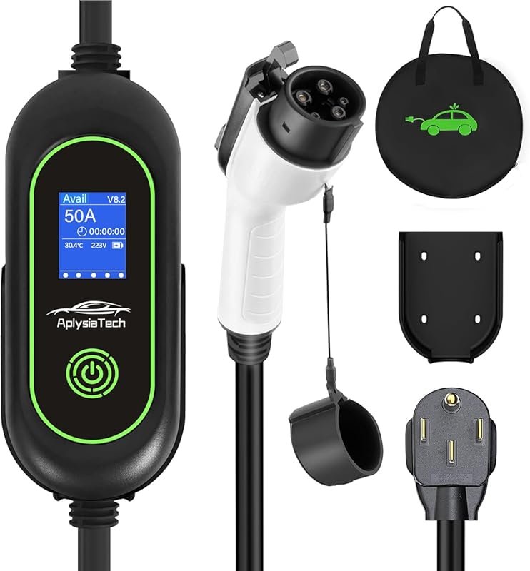 50 Amp Level 2 Fast EV Charger with 25ft Premium Cable for Home