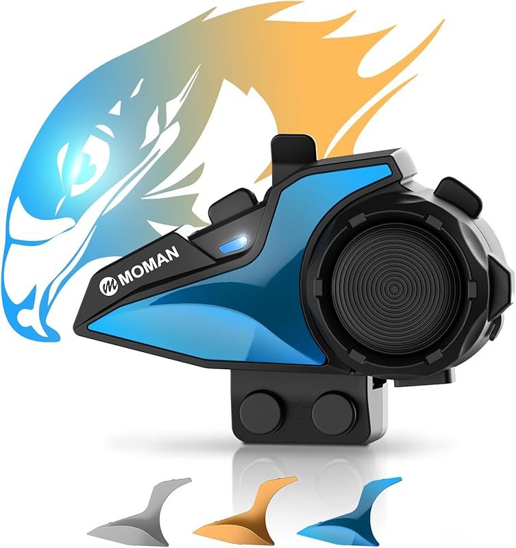 Moman H2E Motorcycle Intercom with Dual Chip for HiFi Audio Multitaski