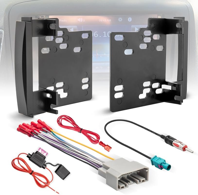 Double DIN Dash Kit with Wiring Harness for Aftermarket Radio Installa