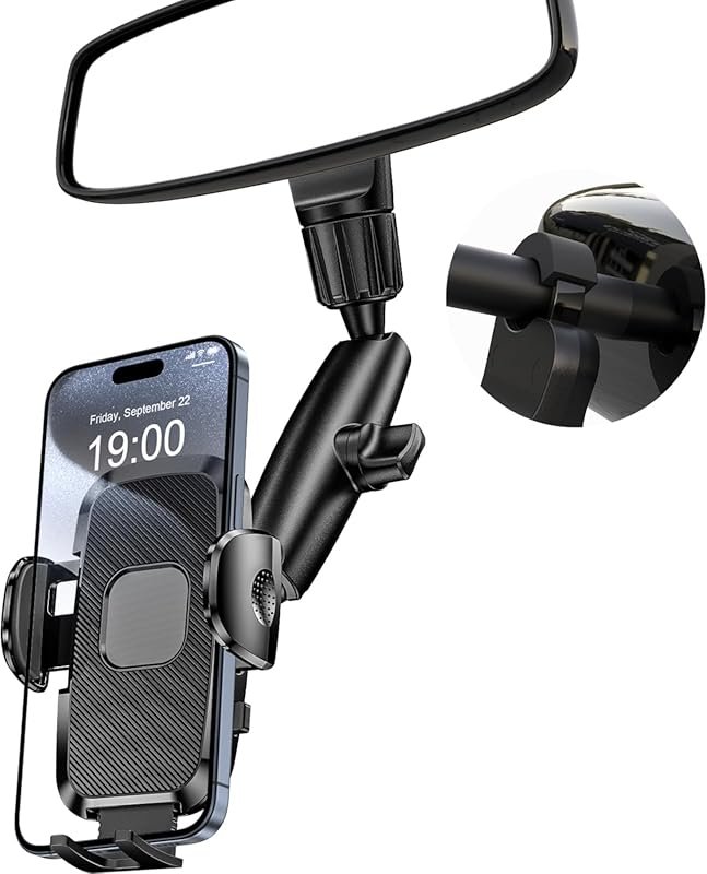 Phone Holders for Your Car, Rear View Mirror Phone Holder, 360° Rotati