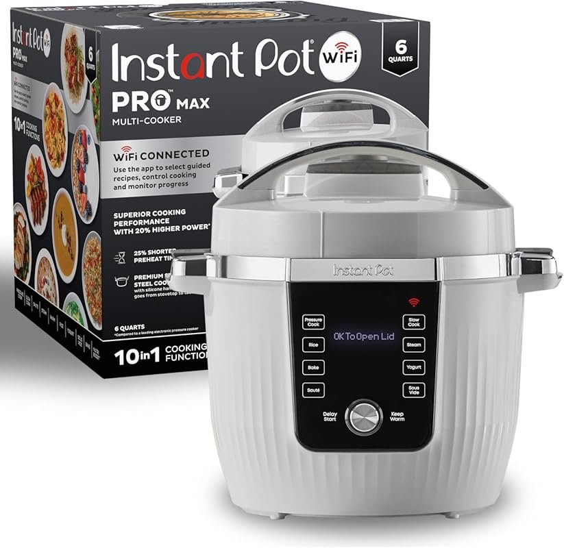 Instant Pot Pro Max 6-Quart Smart Multi-Cooker with Pressure and Sous 