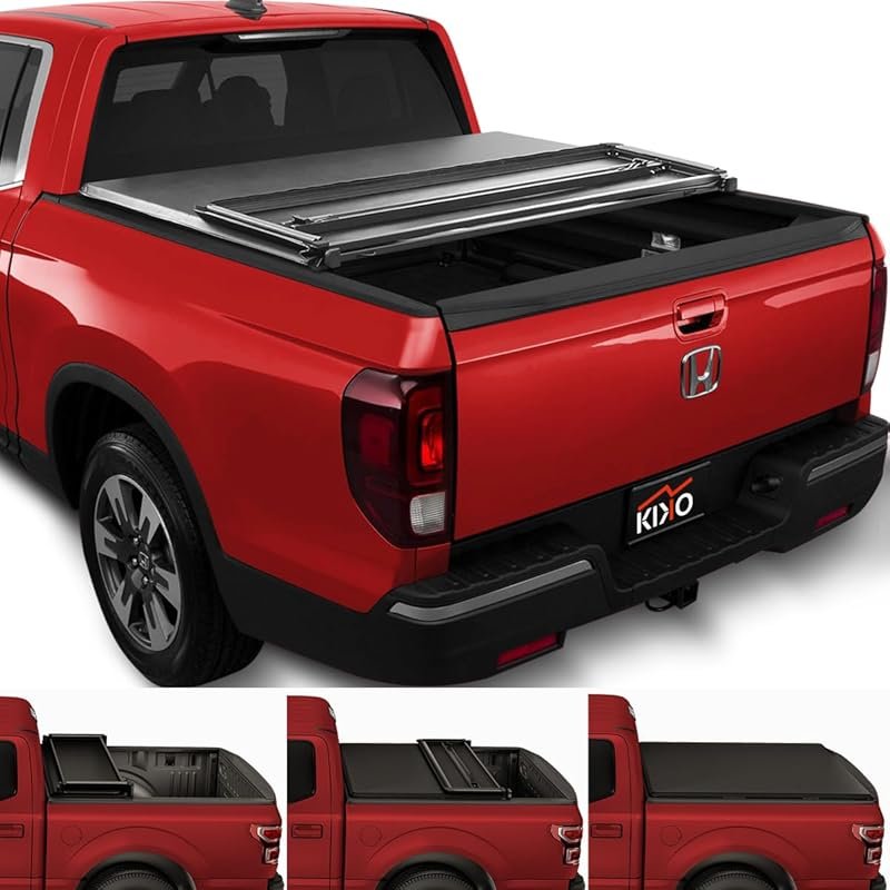 Kikito Vinyl Soft Tri-Fold Tonneau Cover for 2017-2025 Honda Ridgeline