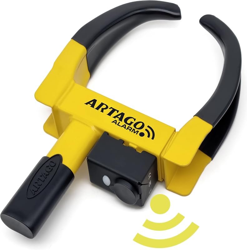 ARTAGO Smart Wheel Boot Lock with Alarm and LED for Cars, Vans, and Go