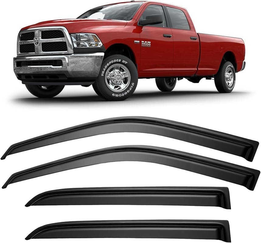 Rain Guards for Ram 1500, 2500, and 3500 Crew and Mega Cabs (2009-2025