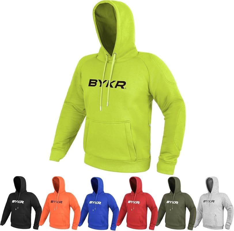 BYKR Motorcycle Hoodie for Men and Women with CE Armor and Breathable 