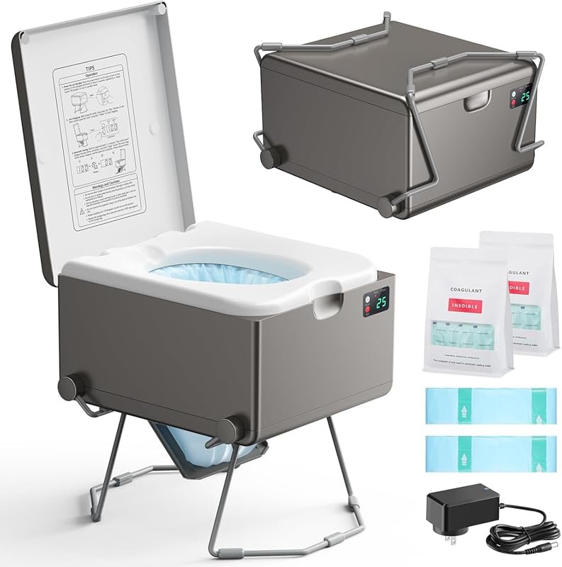 Dry Flush Toilet – Waterless, Odorless, Self-Contained | Rechargeable 