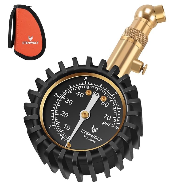 ETENWOLF Car Tire Pressure Gauge with 0-75 PSI Range and Large Glow Di