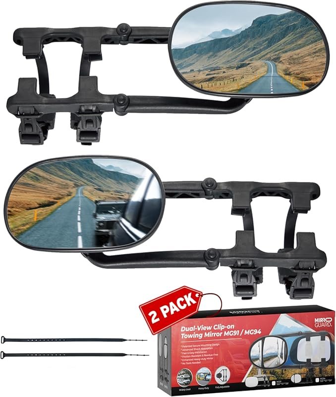 Extended Towing Mirrors, Universal Clip-On Side Mirror Extensions for