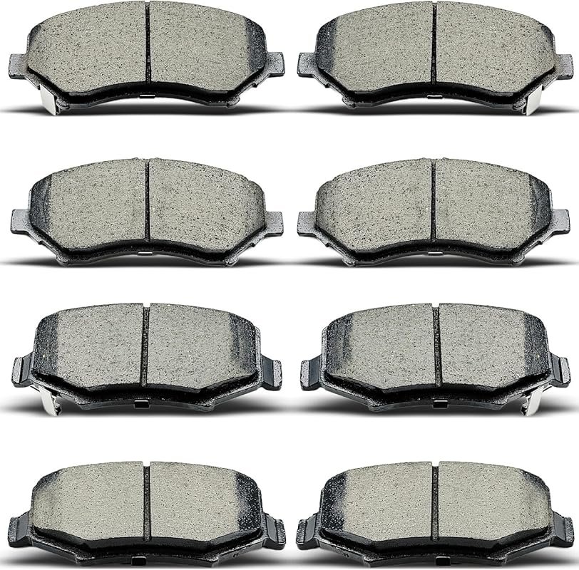 Front & Rear Ceramic Brake Pads for Jeep Wrangler 2007-2017 and JK 201