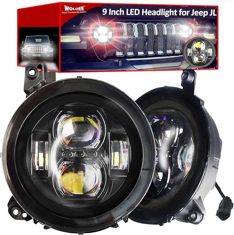 9-Inch DOT Approved LED Headlights for Jeep Wrangler JL and Gladiator