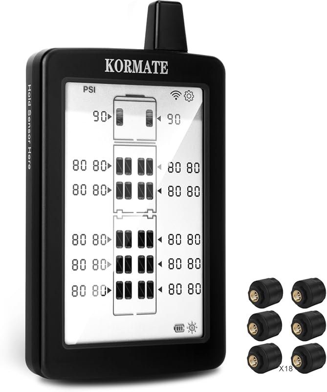 Solar TPMS System with 18 Cap Sensors for RVs and Semi Trucks