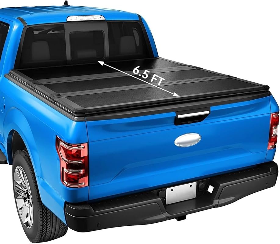 Hard Folding Tri-Fold Tonneau Cover for Ford F-150 with a 6.5-Foot Sta