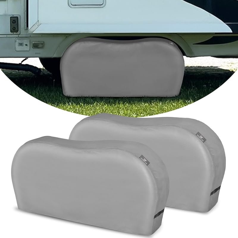 Explore Land Tough Dual Axle Tire Cover for Truck SUV Trailer Camper R