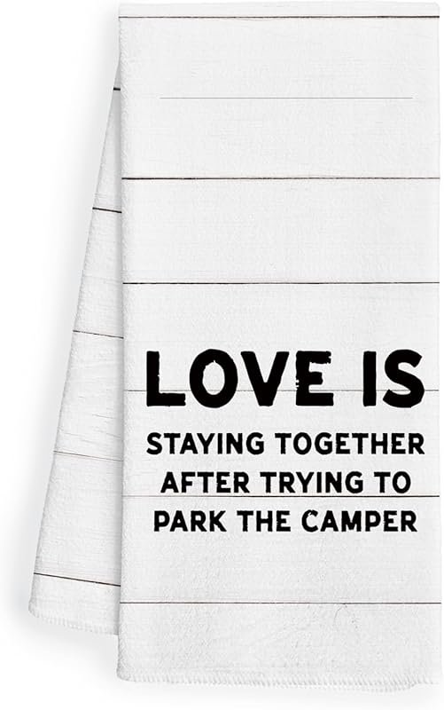 Camping Kitchen Towels for RV Decor, Featuring a Heartwarming Message,