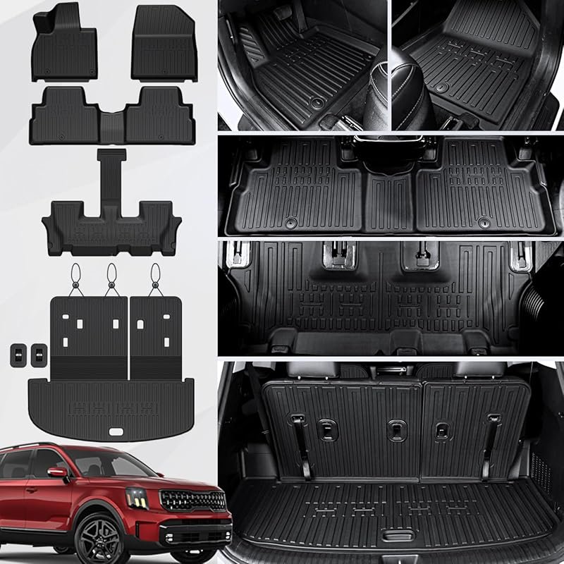 All-Weather TPE Floor Mats with Cargo Mat and Backrest Covers for 2020