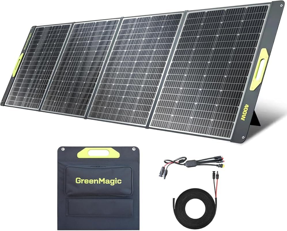 Greenmagic 400W Portable Solar Panel – 39V Foldable and Compatible wit