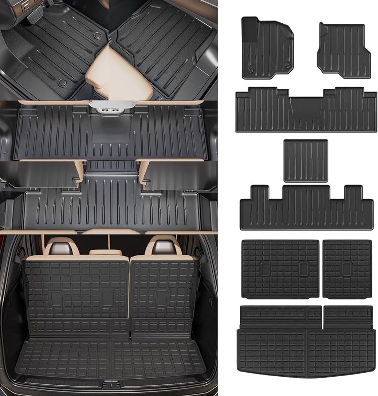 Full Set of Floor Mats and Cargo Liner for 2018-2024 7-Seat Ford Exped
