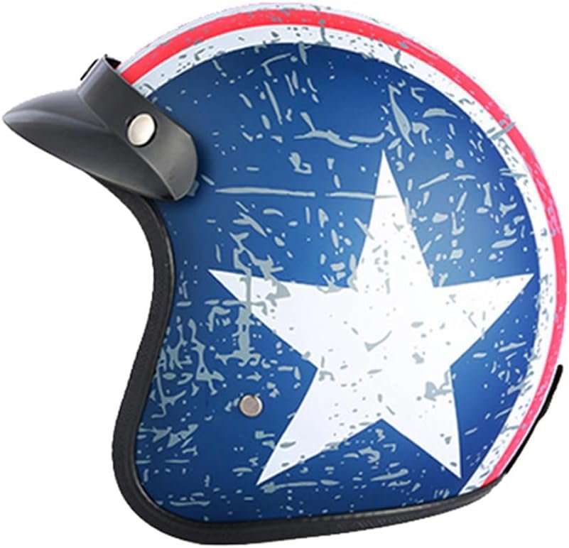 GJH 3/4 Open Face Motorcycle Helmet with Vintage Design for Scooters a