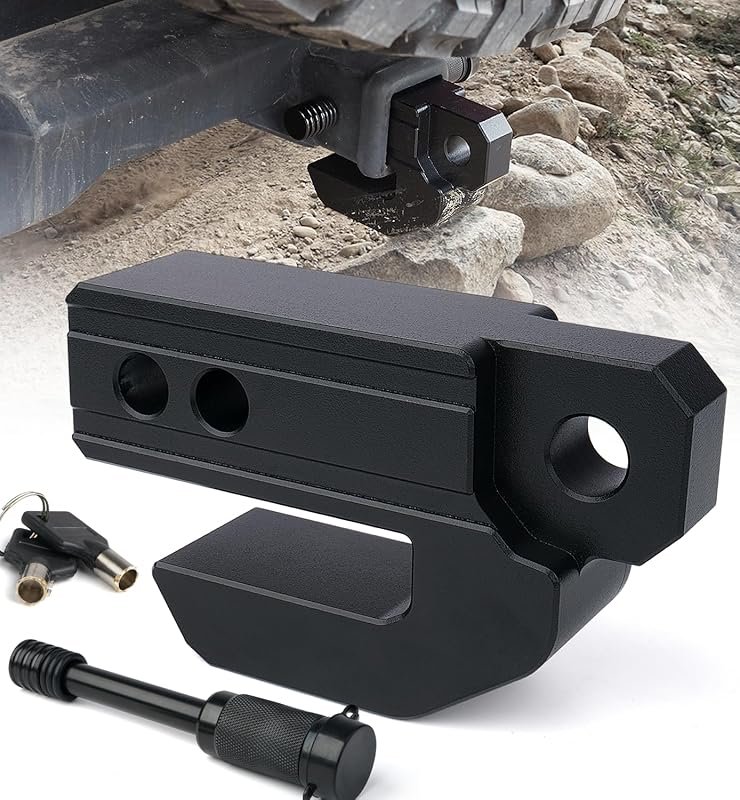 Tow Hitch Slider with Locking Pin for 2" Receivers and D-Ring Shackles
