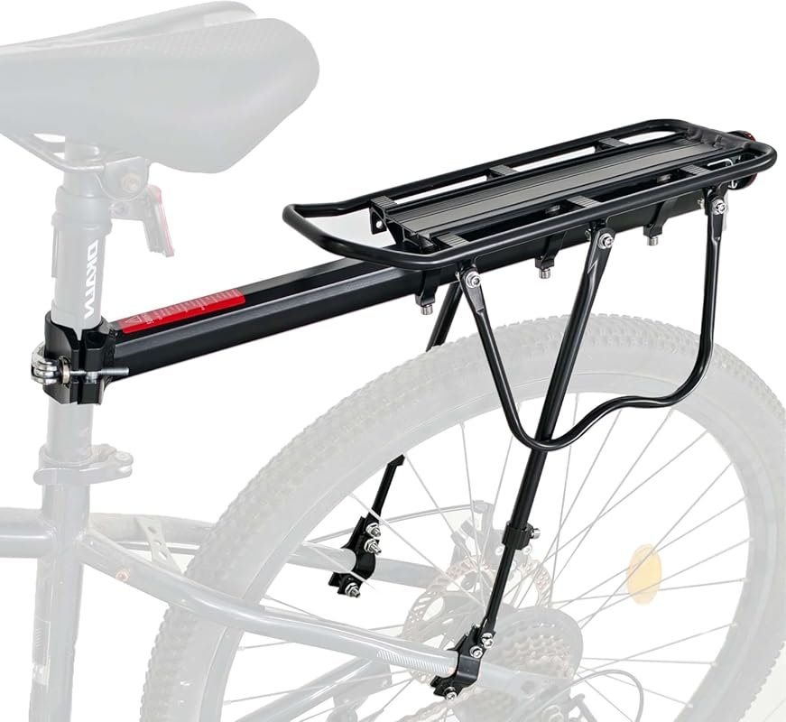 Universal Aluminum Rear Bike Rack with Quick Release and 110-165 lb Ca