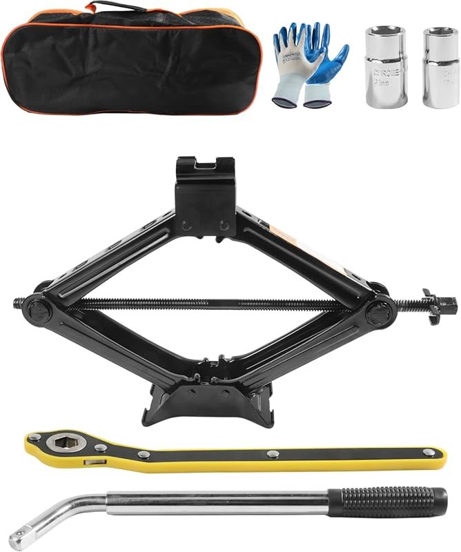 Scissor Jack and Stand Kit for Universal Tire Changes on SUVs and Cars